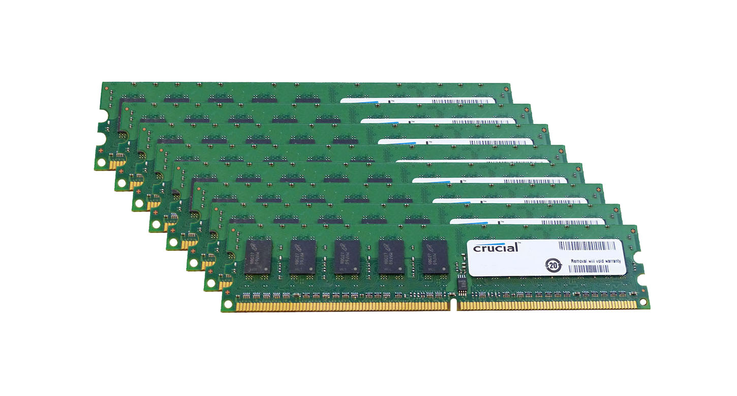 Crucial CT1266169 64GB Kit (8 x 8GB) DDR2-667MHz PC2-5300 ECC Fully Buffered CL5 240-Pin DIMM Memory upgrade for Tyan S5392 Tempest i5400XL